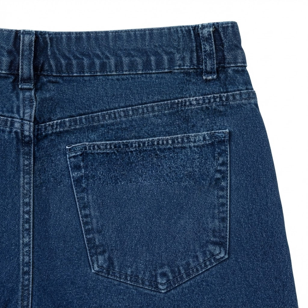 Women's High-Waisted Relaxed Fit Denim Shorts in Blue