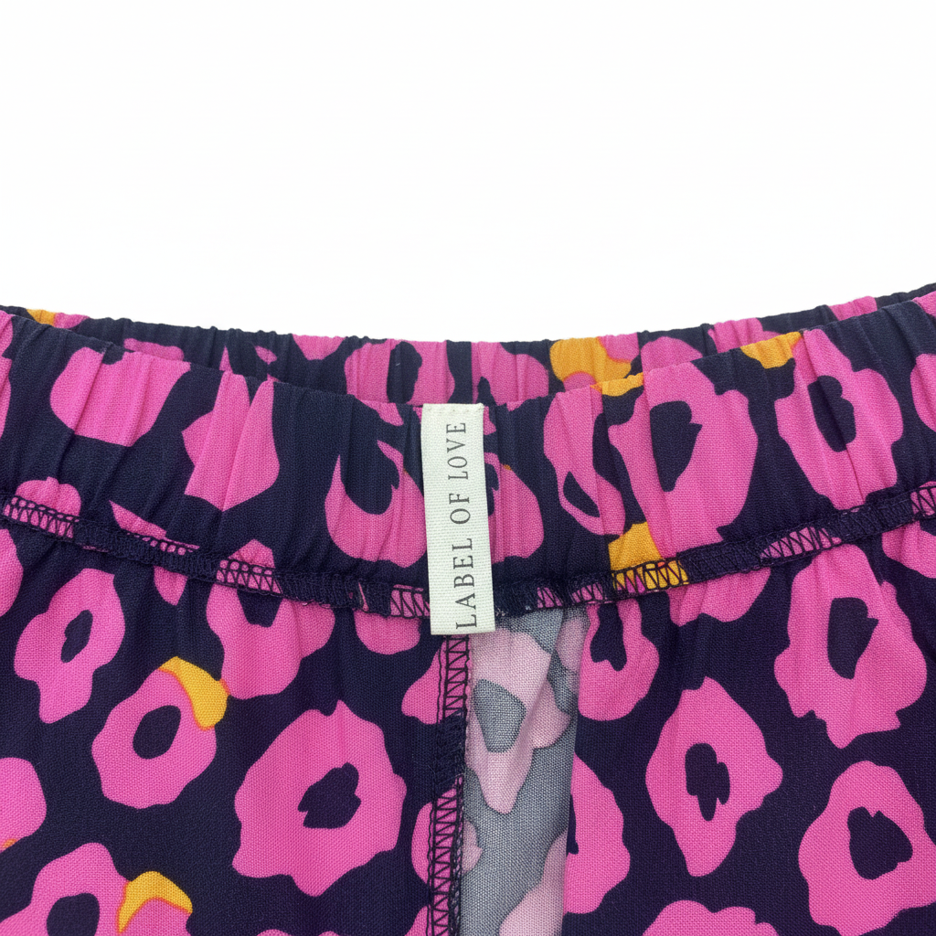 Label of Love Pink Abstract Animal Print Wide Leg Pants