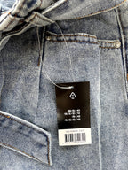 Light Wash High-Waisted Denim Shorts with Self-Tie Belt