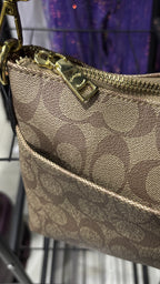 COACH Brown Monogram Coated Canvas Crossbody Bag