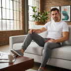 Crivit Men's Grey Cotton Jogger Sweatpants