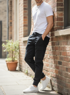 Divided H&M Black Cotton Tapered Cargo Jogger Pants