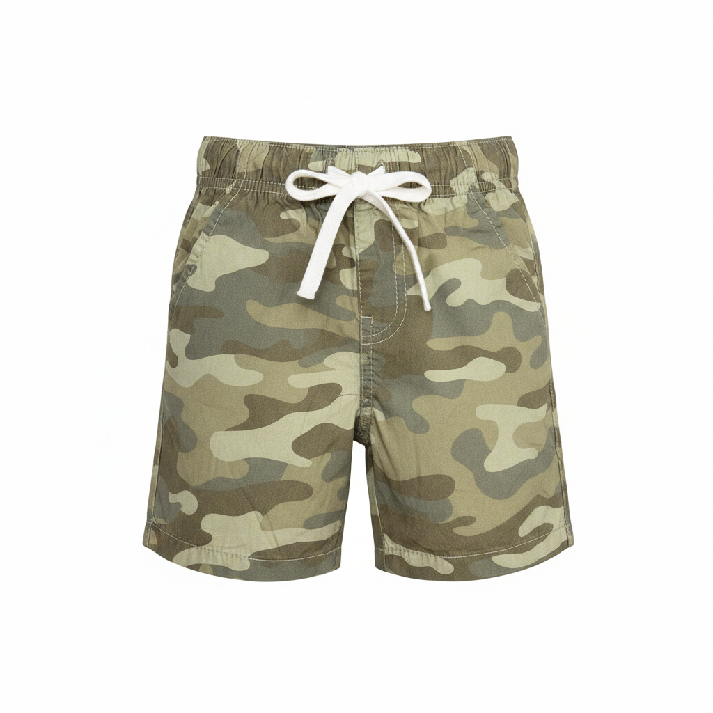 anko Kids' Green Camouflage Woven Drawstring Shorts