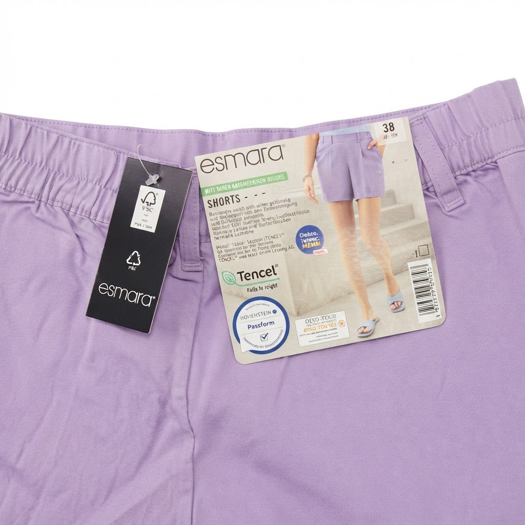 Women's Lavender Elasticated Waist Casual Shorts