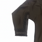 Elegant Black Embroidered Open Front Abaya