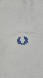 Fred Perry Men's Off-White Pique T-Shirt with Striped Cuffs