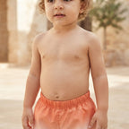 SHEIN Coral Ombré Toddler Pull-on Shorts with Elasticated Wa