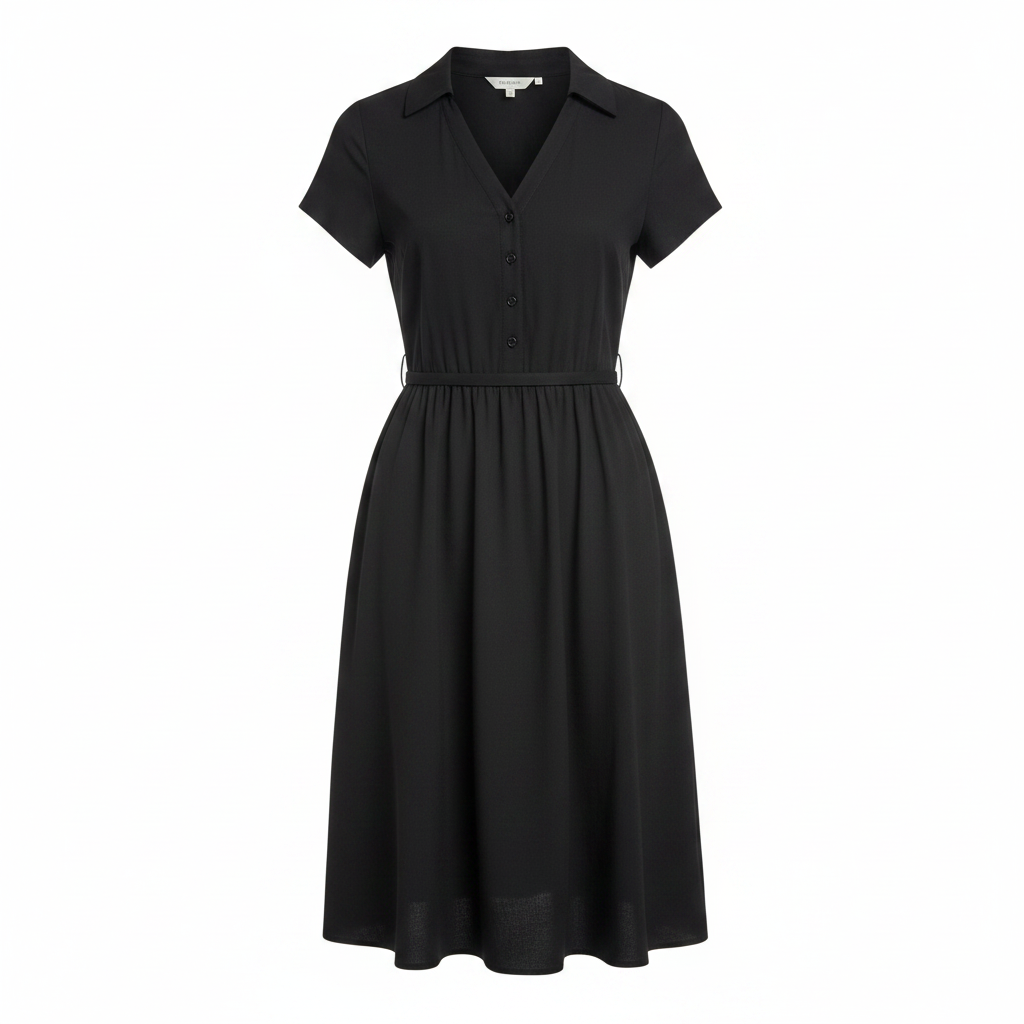 Esmara Women's Black Linen Tunica V-Neck Dress