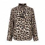 Women's Leopard Print Button-Down Shirt