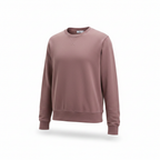 Unisex Mauve Crewneck Sweatshirt with V-Stitch Detail