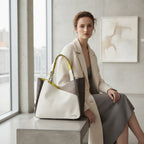 Calvin Klein Calvin Klein White Grained Monogram Tote