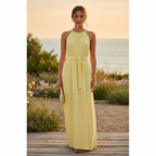 Esmara Women's Yellow Sleeveless Tie-Waist Midi Dress