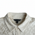 Elegant Beige High Neck Keyhole Blouse