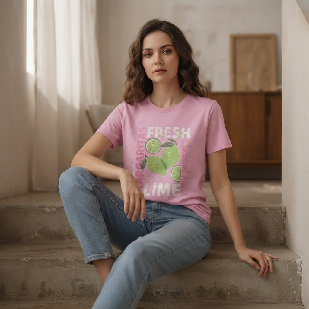 DECJUBA DECJUBA Bubblegum Pink Fresh Margaritas Graphic T-Sh