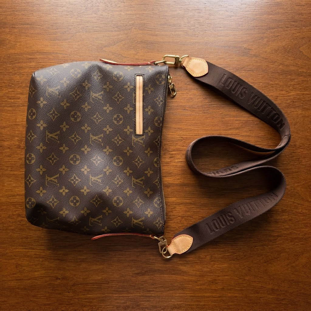 LOUIS VUITTON Monogram Canvas Crossbody Bag with Textile Str
