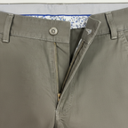 GIOMANI Men's Olive Green Straight-Leg Cotton Twill Trousers