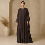 represent Chocolate Brown Shimmer Kaftan-Style Floor-Length