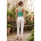 NANGAPARBAT Women's Mint Green Cross-Back Activewear Tank To