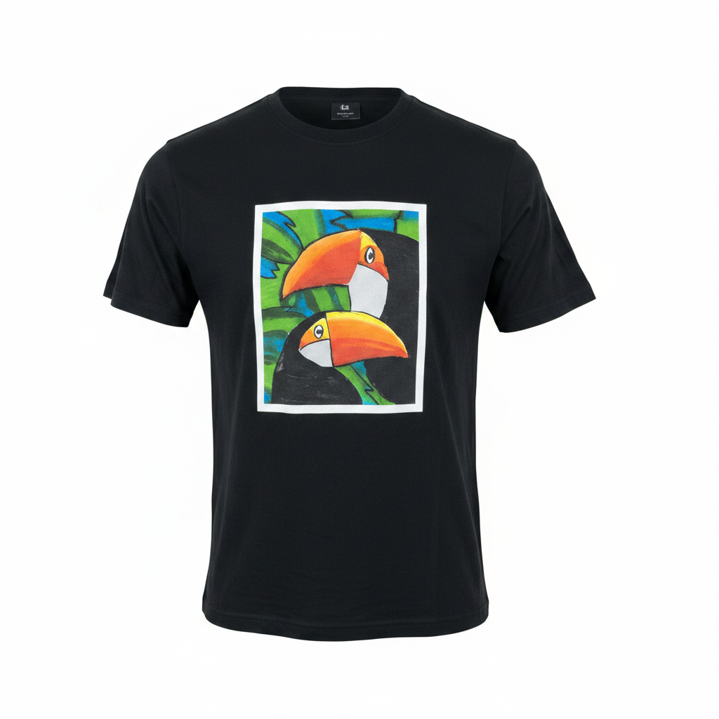 PB Clothing Youth 12 Black Toucan Graphic T-Shirt