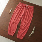 Coral Rose Elasticated Waist Ribbon Drawstring Pants