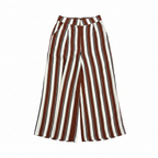 Women's Striped Wide Leg Culottes in Rust and Cream