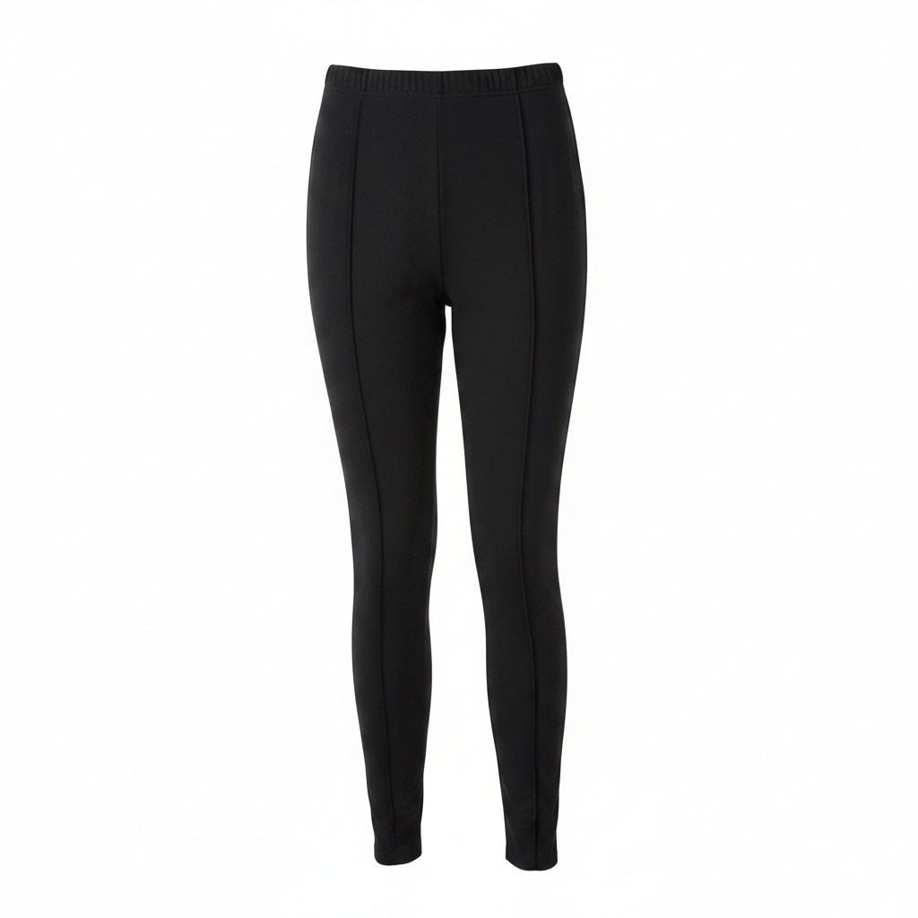 Women's Black Slim Fit Pintuck Seam Trousers