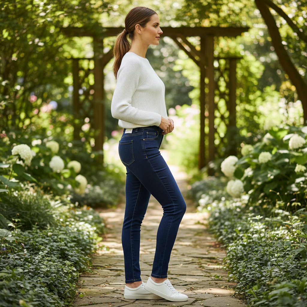 St. John's Bay Women's Dark Indigo Skinny Cotton Jeggings