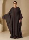 represent Chocolate Brown Shimmer Kaftan-Style Floor-Length