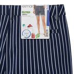 Women's Navy and White Striped Tailored Shorts