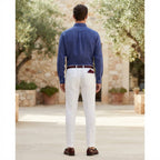 ZARA MAN Men's Blue Linen Mandarin Collar Tailored Shirt