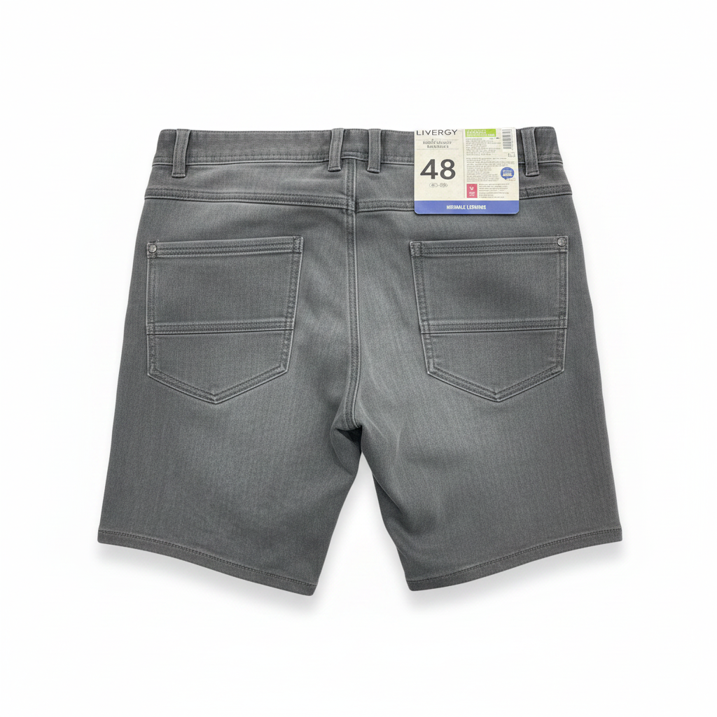 Livergy Men's Grey Casual Fit Denim Shorts