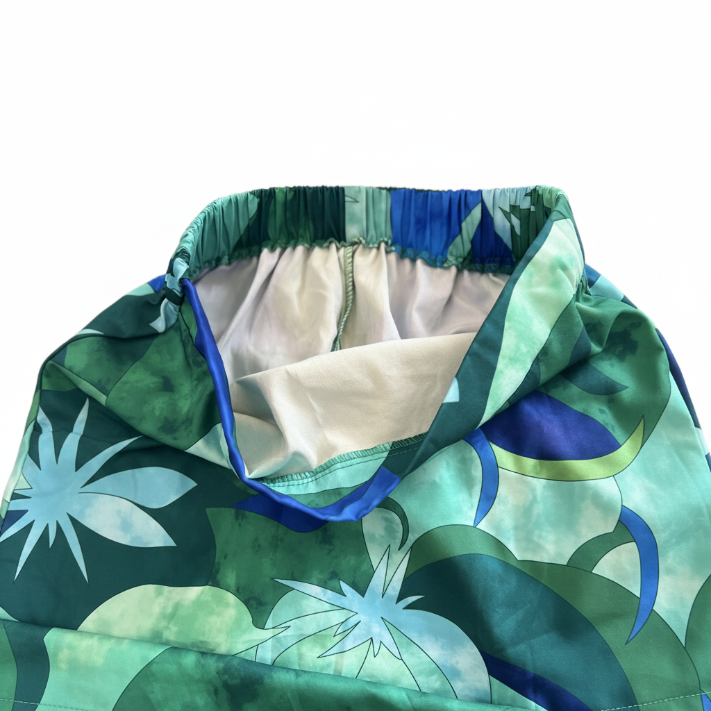 SHEIN Women's Green and Blue Tropical Floral A-Line Midi Ski