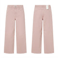 MANGO DENIM Dusty Blush Pink Wide Leg Denim Trousers with Cu