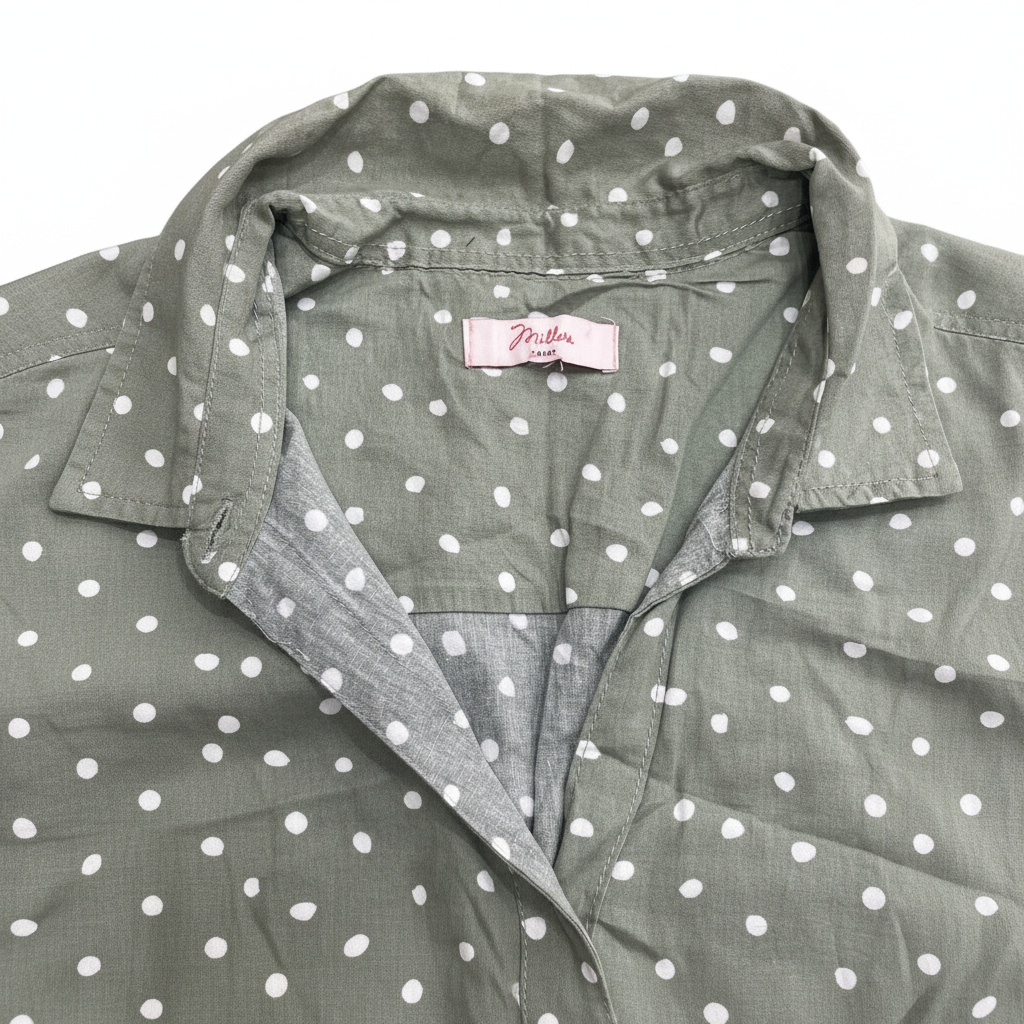 Millers Woman Sage Green Polka Dot Button-Down Shirt