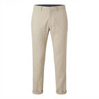 Men's Beige Tailored Straight-Leg Linen Blend Trousers