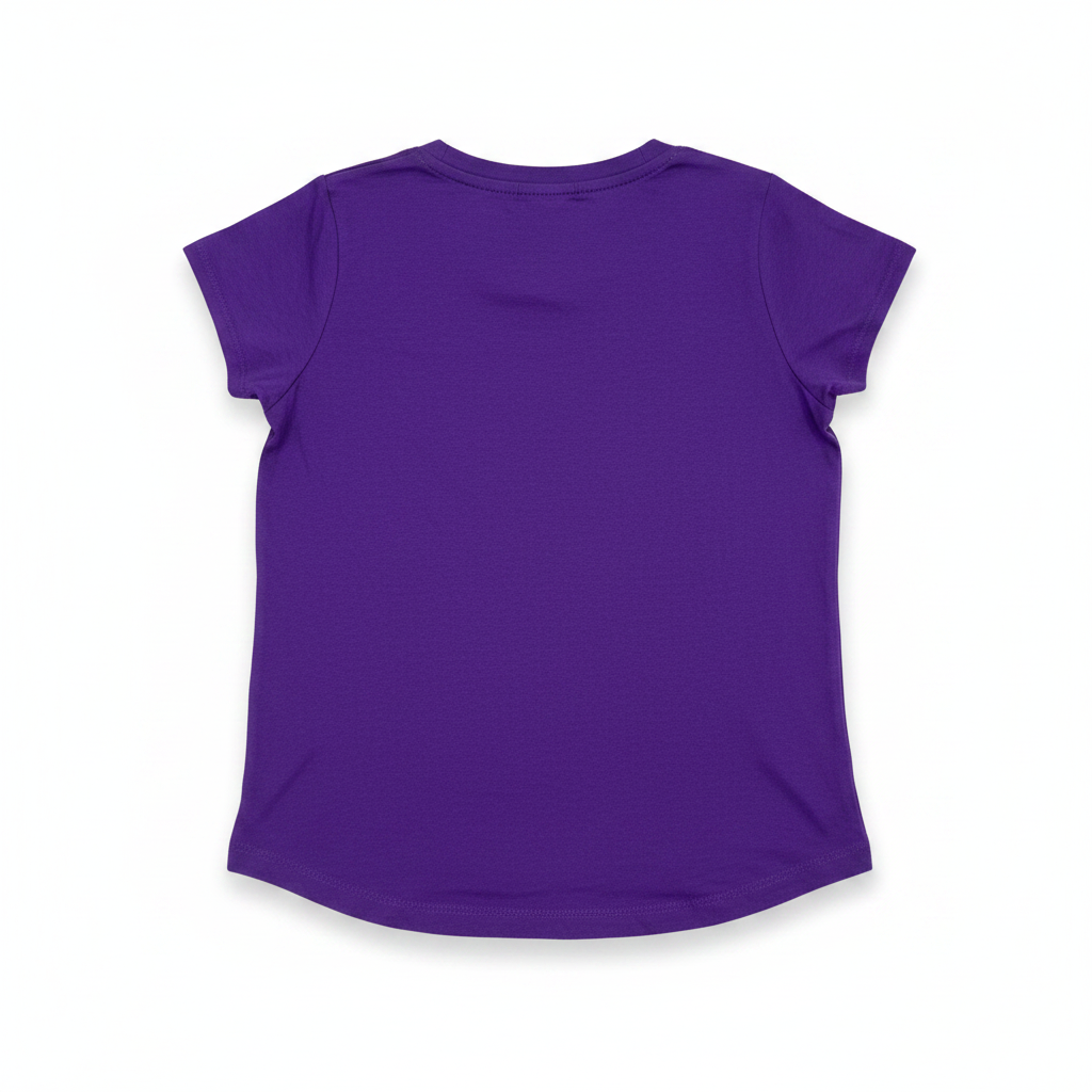 LA GEAR Kids Vibrant Purple V-Neck Cotton T-Shirt