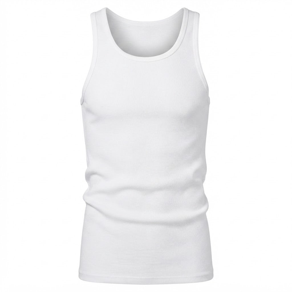 LIVERGY Men's Classic White Ribbed Tank Top Undershirt
