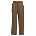 Dazy Women's Brown Pleated High-Waisted Wide Leg Trousers