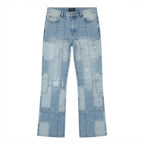 boohooMAN boohooMAN Light Wash Patchwork Distressed Straight
