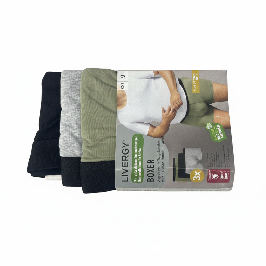 Livergy Men's Cotton Boxer Shorts in Olive Green