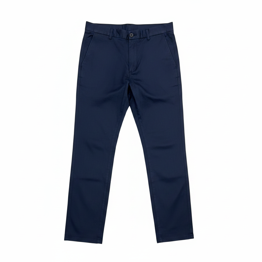 Men's Navy Blue Slim Fit Chino Trousers