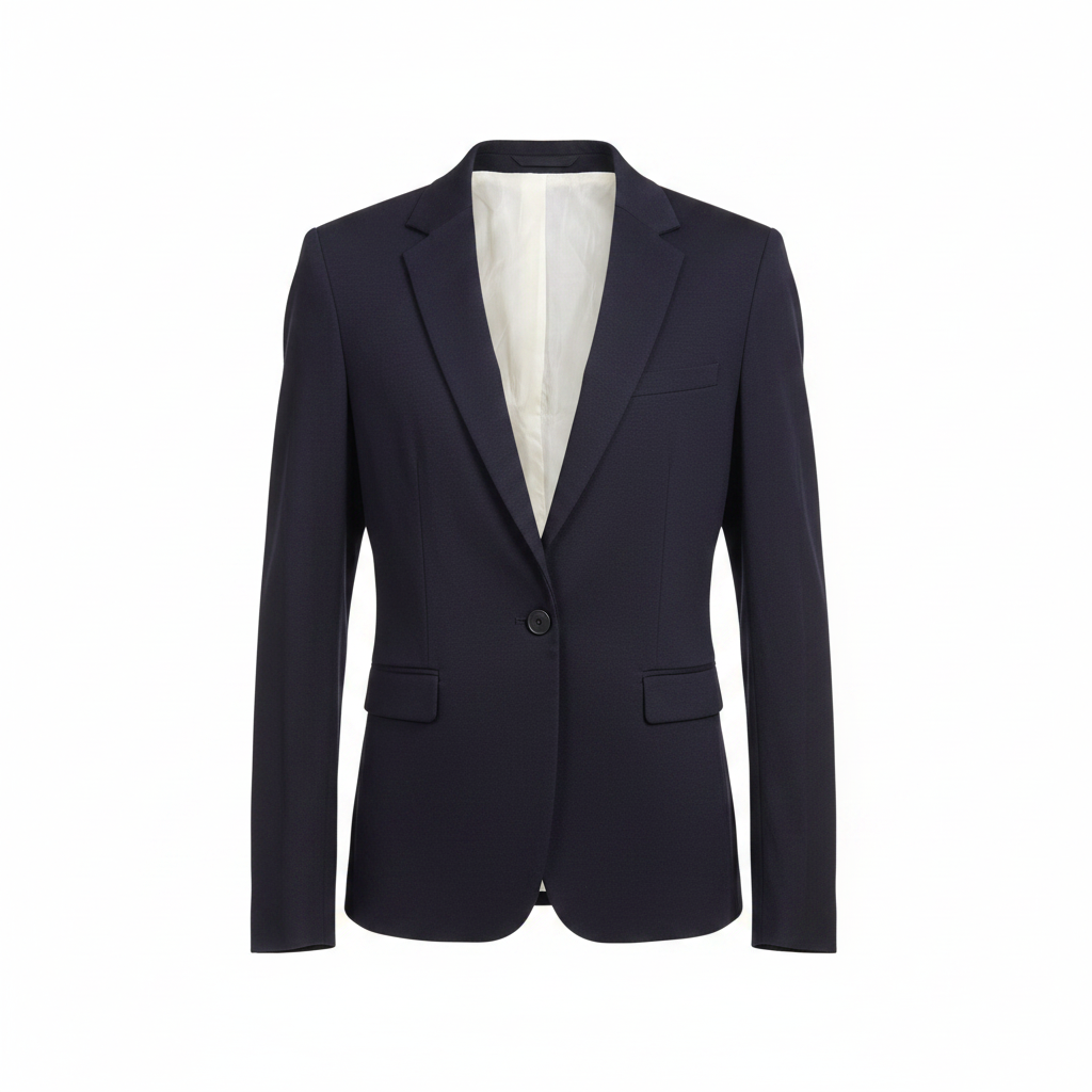 H&M Women's Navy Blue Tailored Single Button Blazer