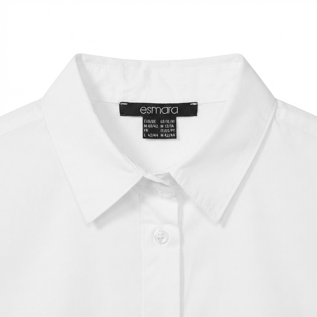 esmara Women's Classic White Relaxed Cotton Button-Up Shirt