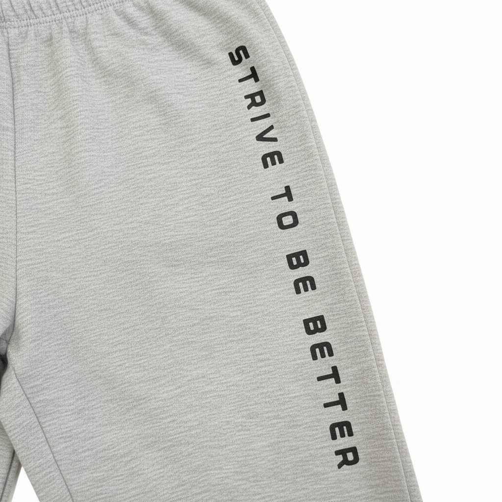Women's Grey Wide Leg Pintuck Slogan Sweatpants