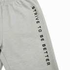 Women's Grey Wide Leg Pintuck Slogan Sweatpants