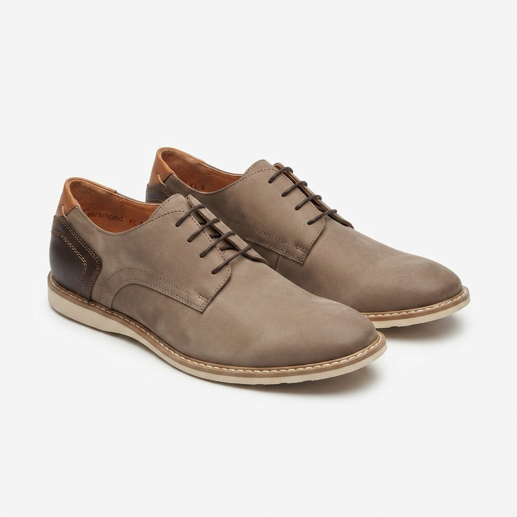 Men's Garamond Taupe Nubuck Derby Shoes