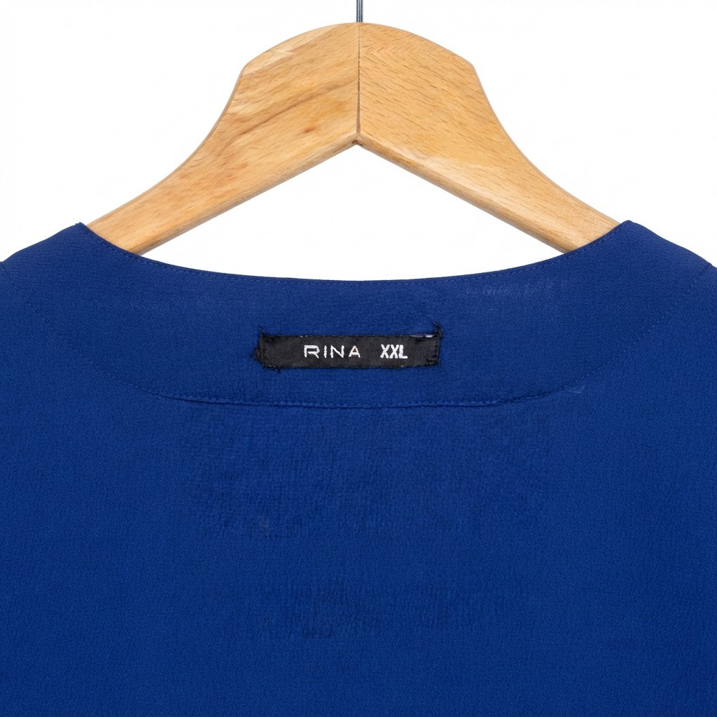 Women's Royal Blue Bell Sleeve Floor-Length Abaya