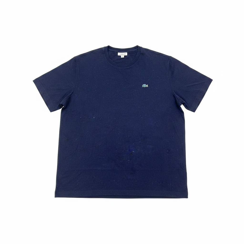 Lacoste Men's Navy Flecked Cotton T-Shirt - US 4XL