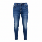 Kids' Blue Denim-Print Stretch Jeggings
