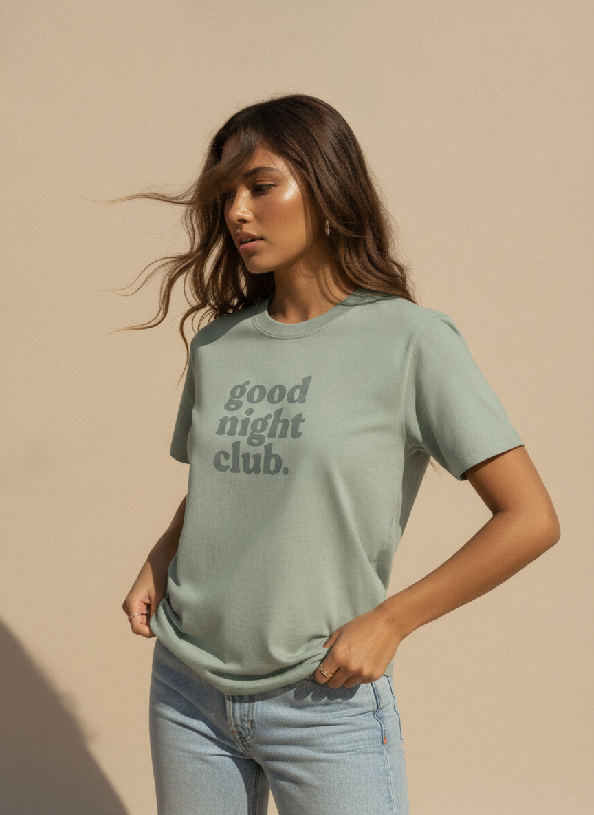 Target Sage Green Relaxed Graphic T-Shirt Good Night Club Pr
